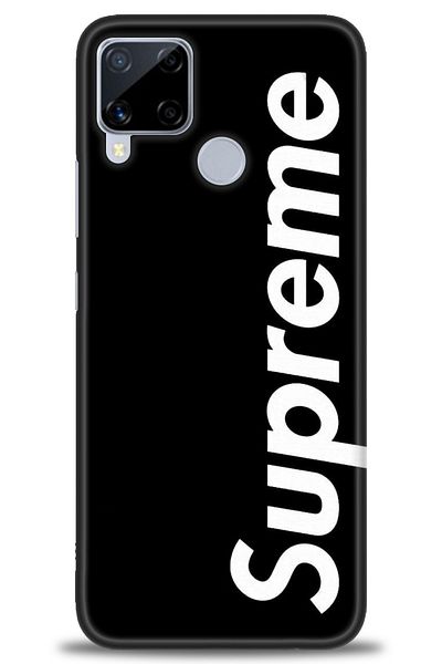 MRCİLETİSİM Realme C15 Case Hd Printed Case - Supreme Black