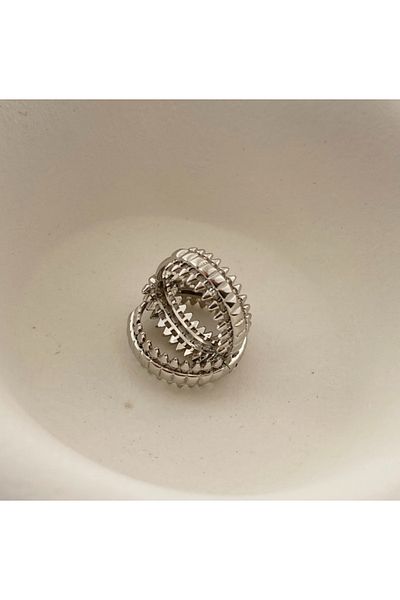 GÜRLER STAINLESS STEEL RING EARRING