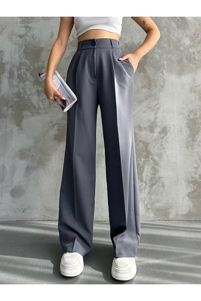 Bak'ap Premium High Waist Pleated Plaszo Fabric Pants