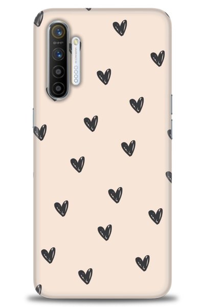 MRCİLETİSİM Realme Xt Case Hd Printed Case - Tiny Hearts + Full Screen Protector
