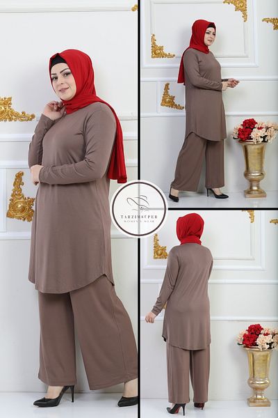 tarzımsüper Παντελόνι New Season Tunic Κοστούμι δύο τεμαχίων Lycra βαμβακερό ύφασμα Flexible Comfort Μοντέλο Κομψό κοστούμι χιτζάμπ