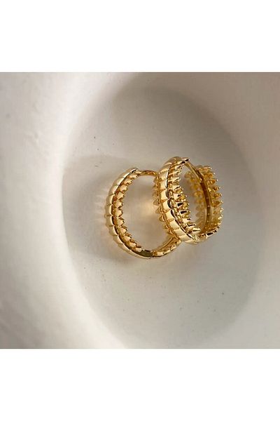 GÜRLER Stainless Steel Gold Hoop Earrings