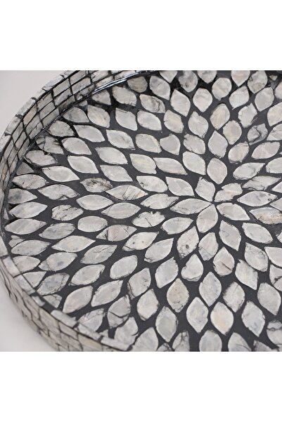 Mylamp Pure Sedef 35 X4Cm. Black Pearlescent Mosaic Tray