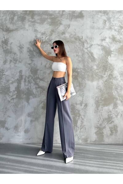 Bak'ap Преміальні плісировані штани з тканини плацкарт із завищеною талією