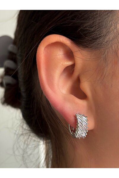 Ressia Baget Zirkon Taşlı Çelik Küpe