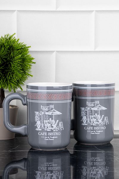 DNS HOME Set of 2 Keramica Mug Cups 11 cm