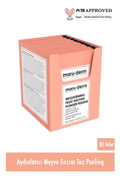 Maru.Derm 60 GR Brightening Fruit Enzyme Powder Peeling - Vitamin C 3% + Ferulic Acid 0.5% + Kojic Acid 0.2%