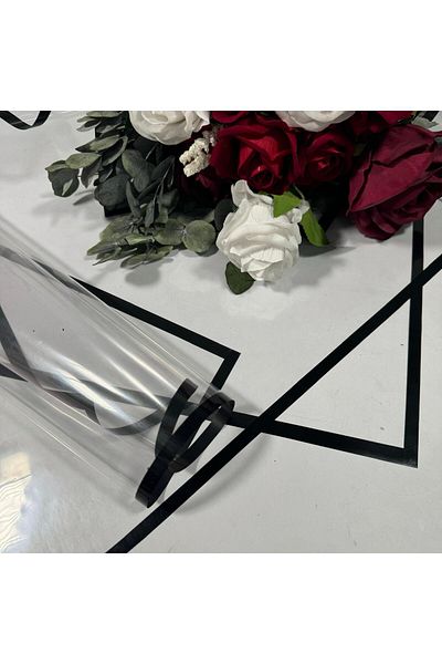 weloveis 55X55Cm Black Floral Bouquet and Material with Clear Background - 20 Sheets