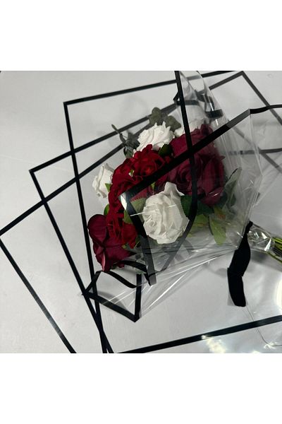 weloveis 55X55Cm Black Floral Bouquet and Material with Clear Background - 20 Sheets