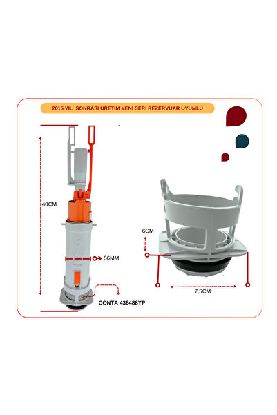 VitrA 436868YP VitrA Boşaltma Gurubu 8cm Kare