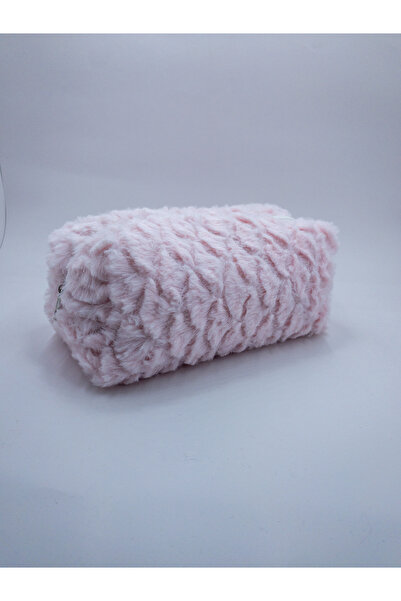 Zaviera حقيبة مكياج قطيفة باللون الوردي