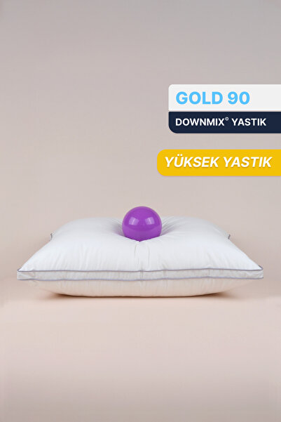 LYSSA HOME Gold 90 Downmix® Yüksek Yastık – %90 Gıdık Tüyü & Mikrojel Elyaf, ...