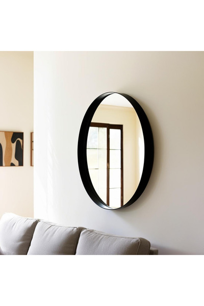 MAFRA Daire Ayna, Metal Çerceveli Ayna, Oturma odası için ayna, Gümüş ayna, A...