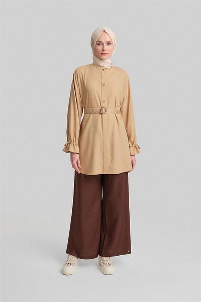 Armine Camel Viscose Linen Tunic - 24Y4018