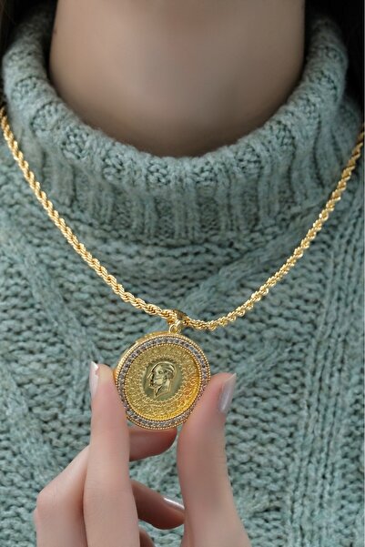 aytekgold Tam Altınlı Halat Kolye