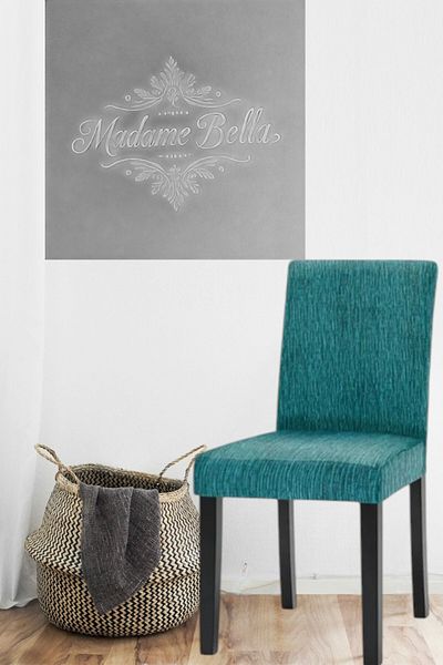 MADAME BELLA Indigo Stick μοτίβο ζακάρ ελαστικό που πλένεται ελαστικό 1 τεμάχιο κάλυμμα καρέκλας σε μέγεθος 45x45x60