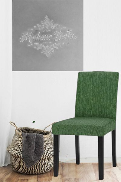 MADAME BELLA Κάλυμμα καρέκλας με μοτίβο Green Stick ζακάρ ελαστικό που πλένεται 1 τεμάχιο σε μέγεθος 45x45x60