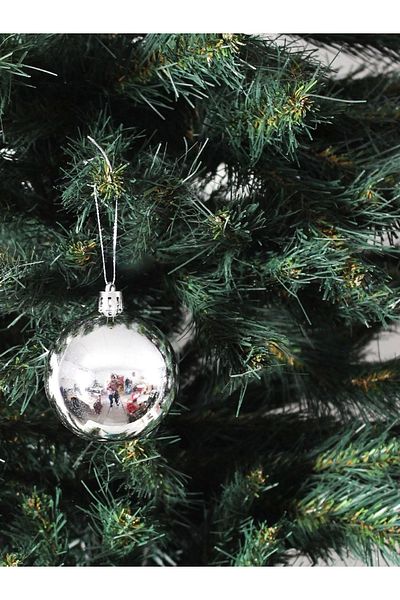 Showparty New Year's Ball 6 cm Silver Set of 6