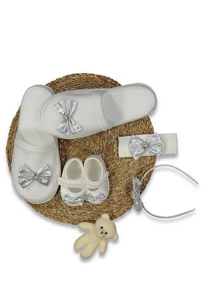 Cherub Baby Mother Baby Slippers Crown Bandana Shoes Maternity Set