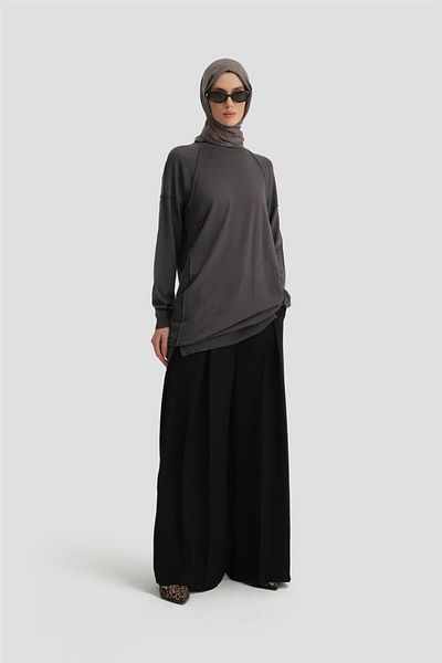 Armine Anthracite Knitwear Tunic - 24Kd2002 Model