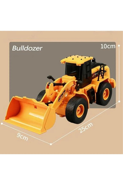 Boratila Toys 1:24 40 Mhz Uzaktan Kumandalı Şarjlı 6 Kanallı Dozer Kepçe Iş Makinası Oyuncağı