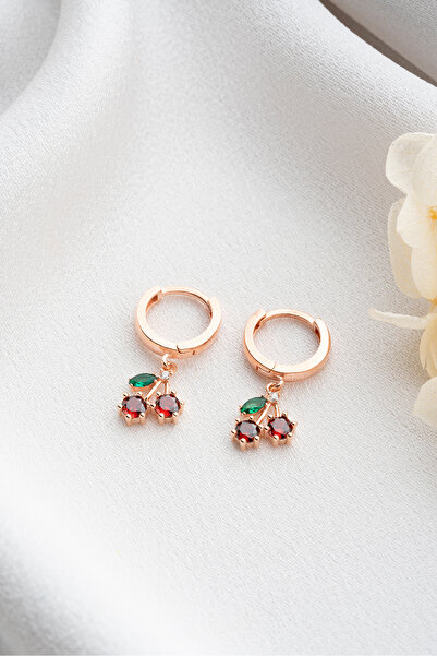 MIDDLEMIST 925 Ayar Gümüş Rose Kiraz Küpe