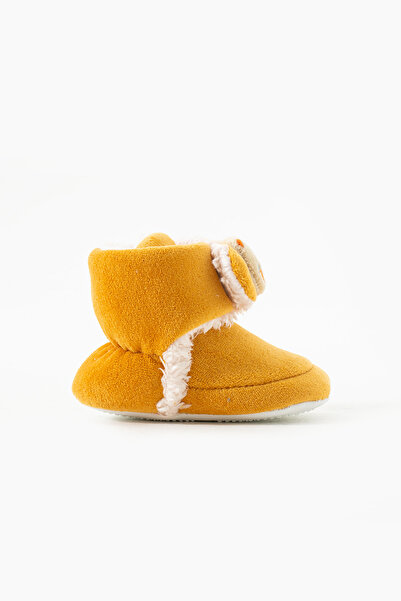 yummy kids Unisex Baby Velvet Velcro Animal Comfortable Anti-Slip Sole Orange Booties