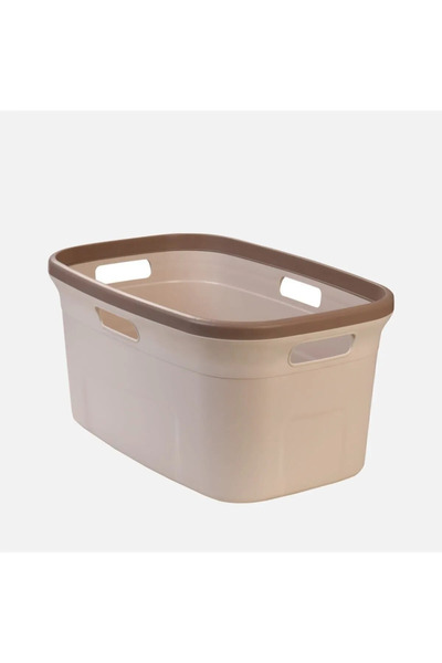 Bundeba Krem Çamaşır Taşıma Sepeti Çamaşır Selesi