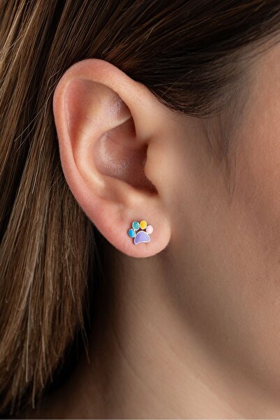 MIDDLEMIST 925 Ayar Gümüş Renkli Pati Küpe