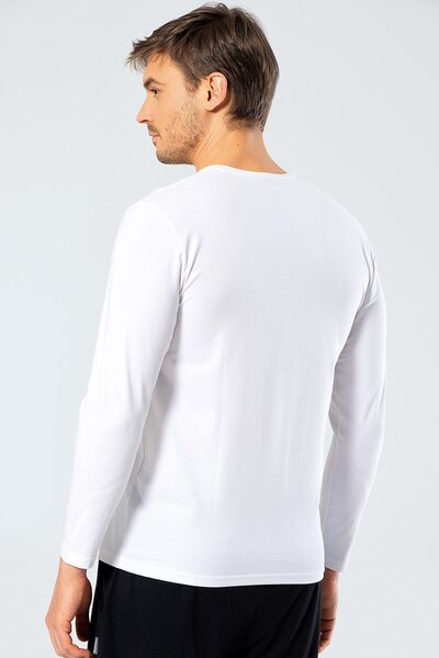 Cacharel Чоловіча футболка з довгими рукавами 1333/БІЛА