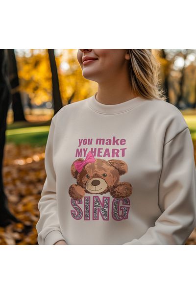 SUNFREE TEDDY GIRL PRINTED OVERSIZE ΒΑΜΒΑΚΙ ΦΟΥΤΕΡ
