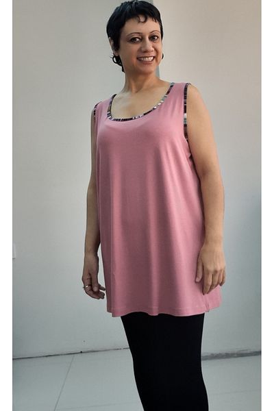 Mertcan Butik Μπλουζάκι από χτενισμένο βισκόζη με λεπτομέρεια από στεγνό τριαντάφυλλο και χοντρό λουράκι