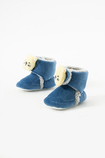 yummy kids Baby Velvet Velcro Comfortable Anti-Slip Sole Brown Booties