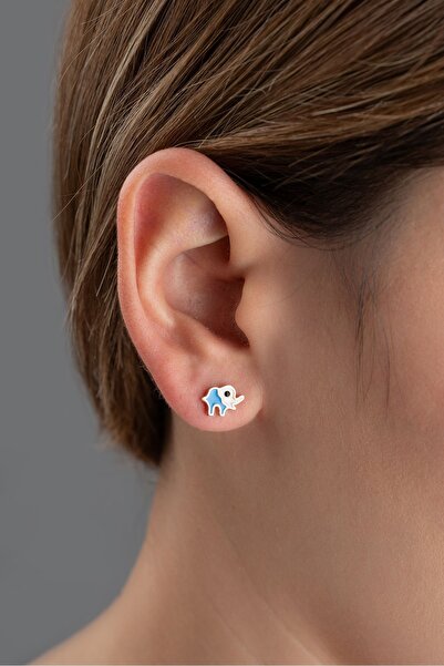 MIDDLEMIST 925 Ayar Gümüş Minik Fil Çivili Küpe