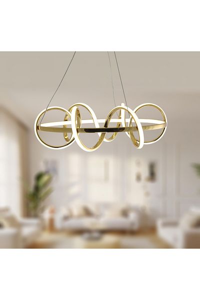 TT AYDINLATMA Tt314-Sr - Yellow Coated Led Chandelier, Large Coiled Model - Daylight