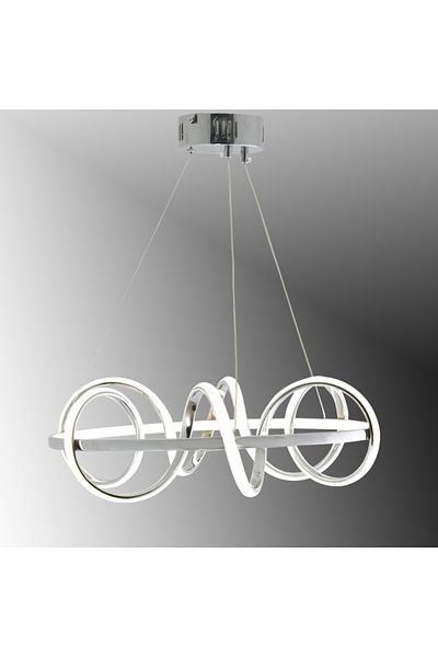 TT AYDINLATMA Tt314-Kr Lighting - 3 Color Light Modulus, Large Coiled Model, Chrome Plated Led Chandelier
