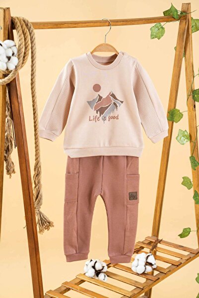 bombe Bebek Çocuk Leylak Pamuklu 2'li Takım Ilk Ben Trend Moda Alt Üst Takım