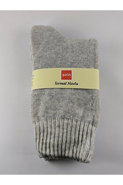 Şirin 5750 Kadın Termal Havlu Çorap/gri/36-40