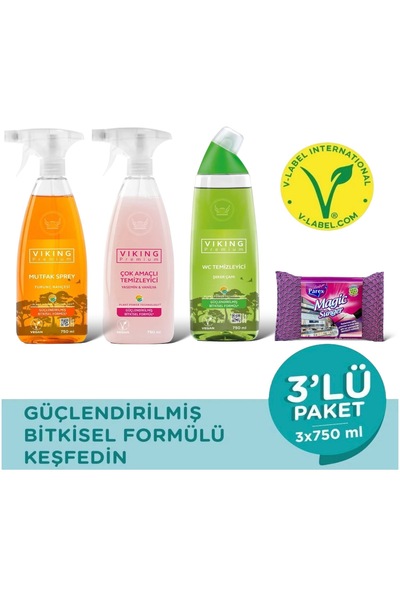 Viking Premium Mutfak + Çok Amaçlı + Wc + Magic Sünger