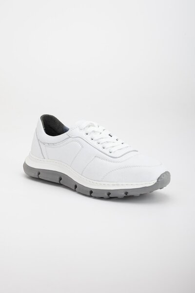 Dilimler Ayakkabı Чоловічі повсякденні черевики з натуральної шкіри, біла підошва Eva, прошиті