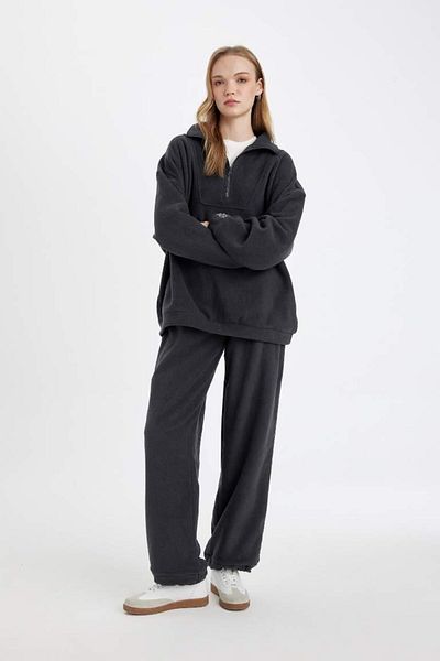 DeFacto Pantaloni de sport din lână, cu șireturi, cu talie standard, cu buzunare elastice, imprimate