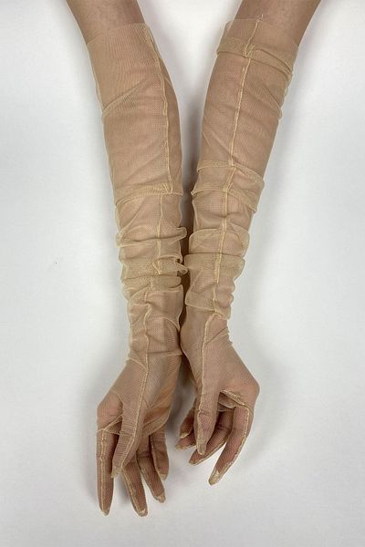 Hobigram Tulle Gloves Party Wedding Wedding Costume Gloves Skin Color Stylish Gloves – Party Gloves, Stylish Design –