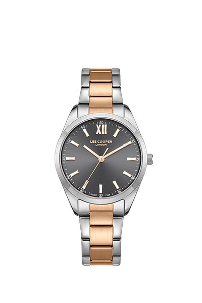 Lee Cooper Lee Cooper Women's PC21S2M Movement Watch, Analog Display and Metal Strap - LC08014.560, Grey