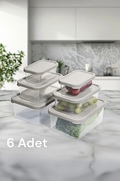 SAVLAR Set of 6 Breakfast Set - Microwave and Iceberg Compatible Storage Container Set 2X375 2X900 2X1700 ml
