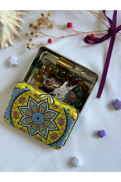 J&M jaco&Me Mandala1 Desenli hediyelik metal kutu#sabun kutusu#anahtarlık kut...