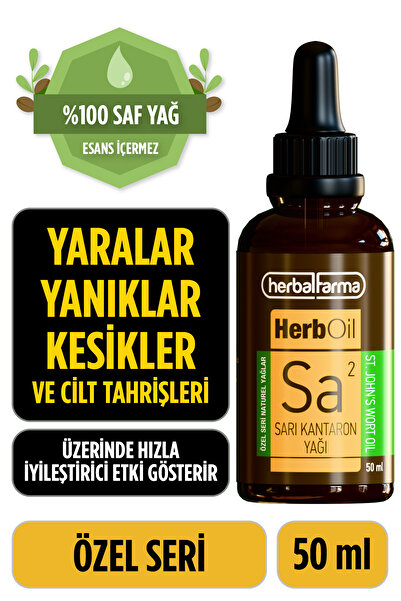 Herbalfarma Sarı Kantaron Yağı %100 Saf Yağ 50 ml - Yanık Ve Yara Bakımı, Doğal Rahatlatıcı, Nemlendirici