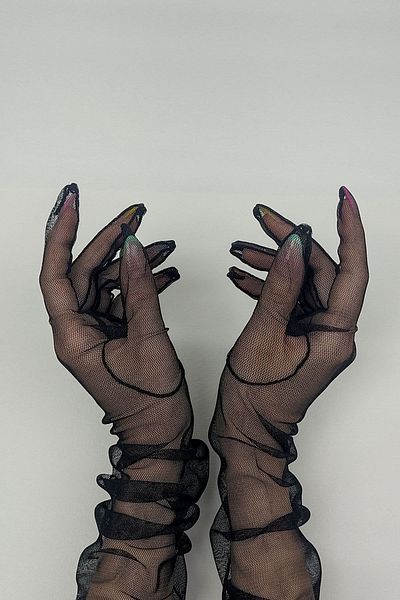 Hobigram Black Long Bridal Gloves Party Gloves Costume Accessory – Party Gloves, Stylish Design – Party Eld