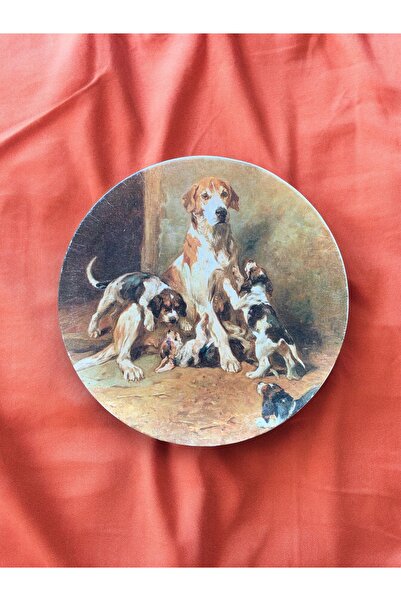 unique florya Duvar Tabağı Dekoratif Duvar Süsü Kedi Köpek Desenli 26cm El Yapımı Hayvan Sevgisi Tablosu