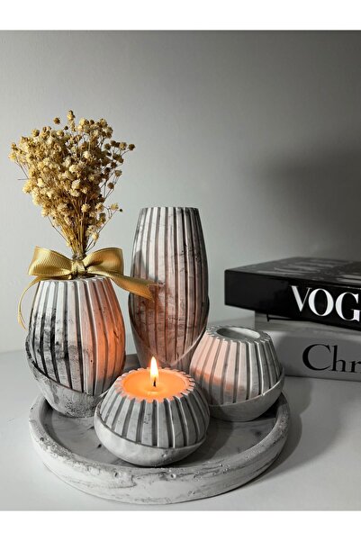 Dekoratif Evinizi Güzelleştiren Dekoratif Vazo Mum  Set Takım - düşünen insan...