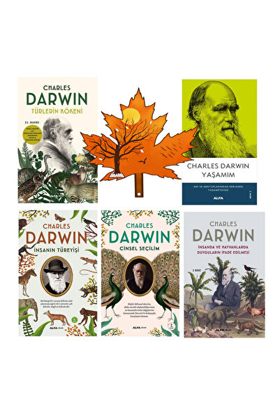Alfa Yayınları Charles Darwin - Türlerin Kökeni - Yaşamım - insanın Türeyişi - Cinsel Seçim - tescilli kitap ayracı